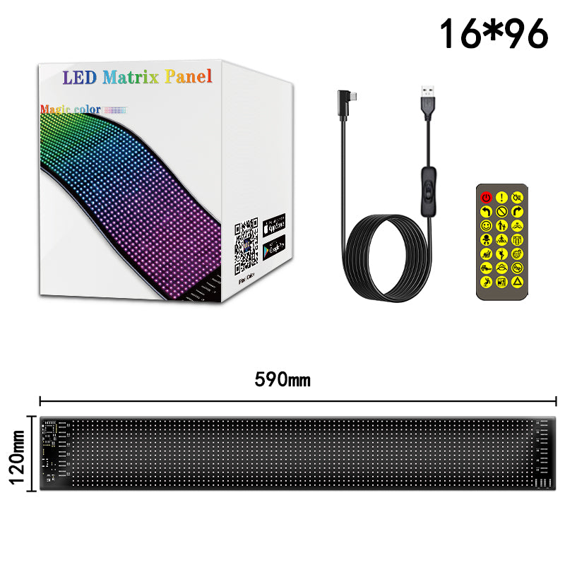 Flexible LED Matrix Panel Light – Bluetooth Programmable Car LED Display & Devil Eye Effect