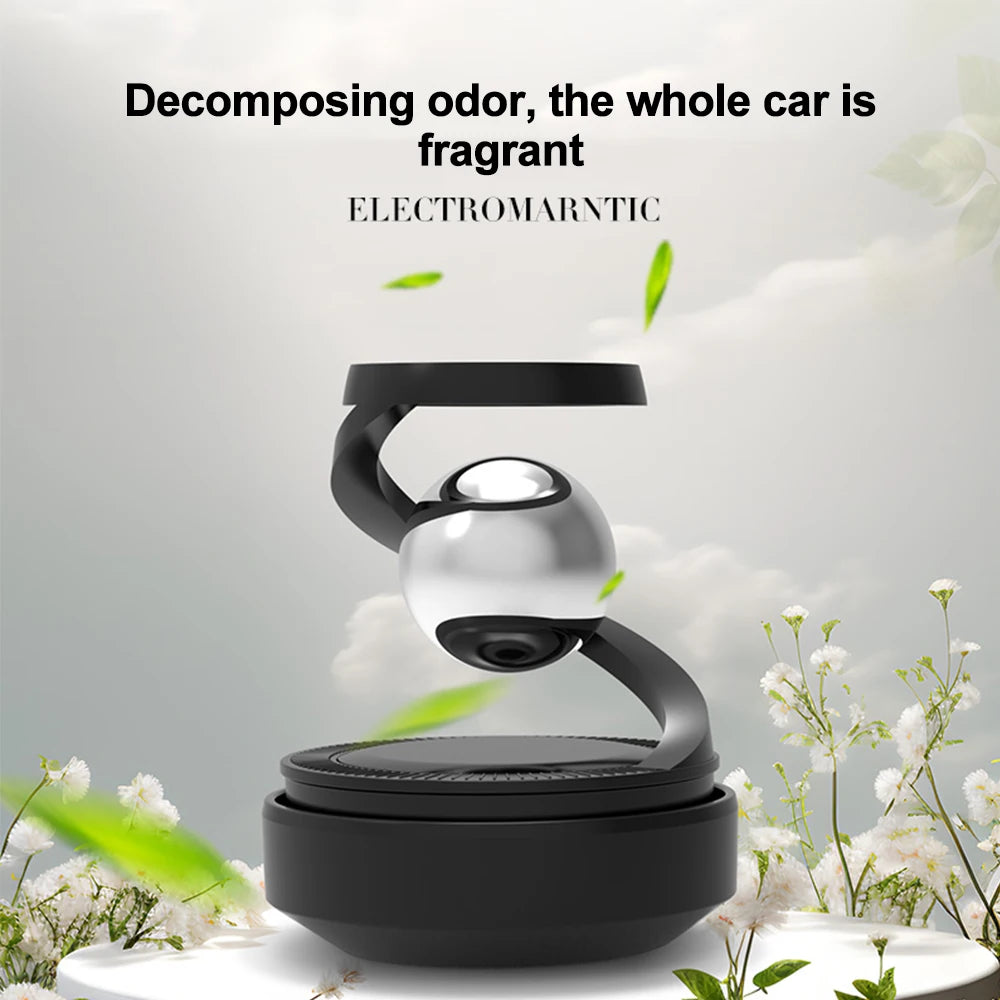 Solar Powered Levitating Car Air Freshener | Automatic 360° Rotation | Luxury Solar Car Perfume