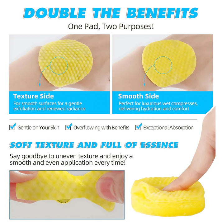 Kojic Acid & Turmeric Natural Cleansing Pads - Brighten Skin, Reduce Dark Spots