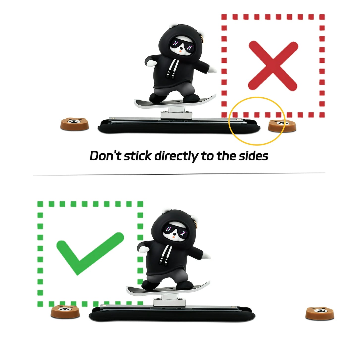 Skateboarding Bear Car Decor | Fun Car Interior Decoration | Cute Dashboard Ornament