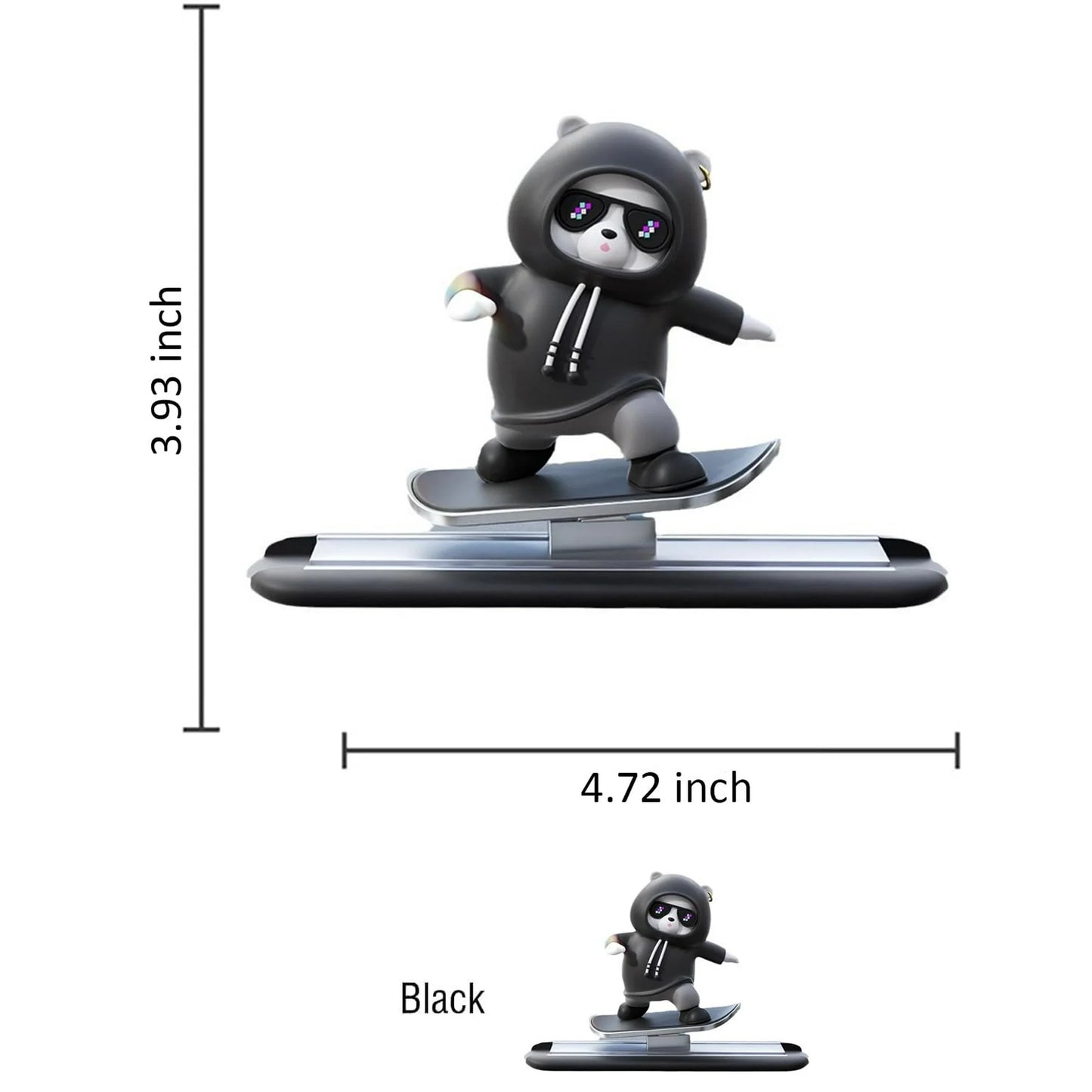 Skateboarding Bear Car Decor | Fun Car Interior Decoration | Cute Dashboard Ornament