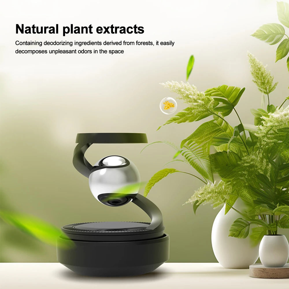 Solar Powered Levitating Car Air Freshener | Automatic 360° Rotation | Luxury Solar Car Perfume