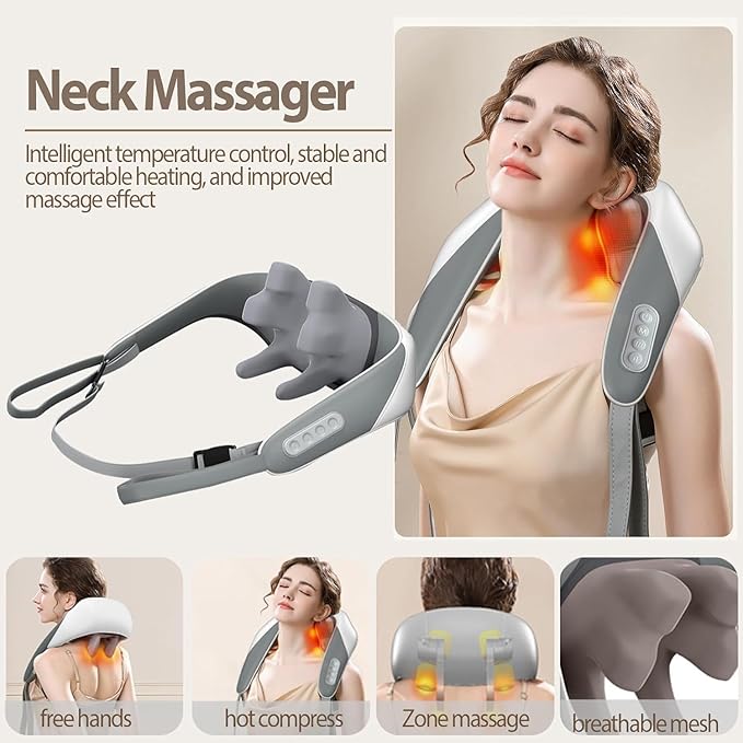 Neck and Shoulder Massager | Deep Relaxation with Heat Therapy 💆✨