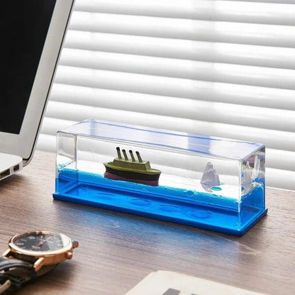 Black Pearl Ship in Fluid Liquid Drift Bottle - Zadon