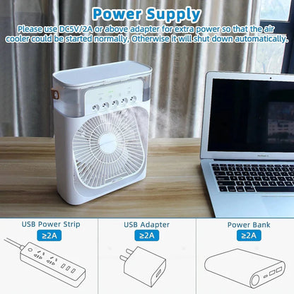 Portable AC Cooling Fan ❄️ | 5-in-1 Mini Air Conditioner & Humidifier