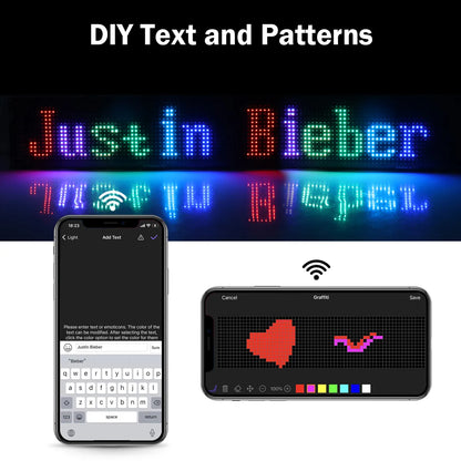 Flexible LED Matrix Panel Light – Bluetooth Programmable Car LED Display & Devil Eye Effect