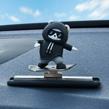 Skateboarding Bear Car Decor | Fun Car Interior Decoration | Cute Dashboard Ornament