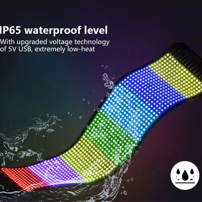 IP65 waterproof flexible LED matrix panel under a water splash