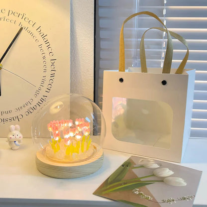 DIY Tulip Lamp | Elegant Circle Tulip Lamp with Warm LED Glow 🌷✨