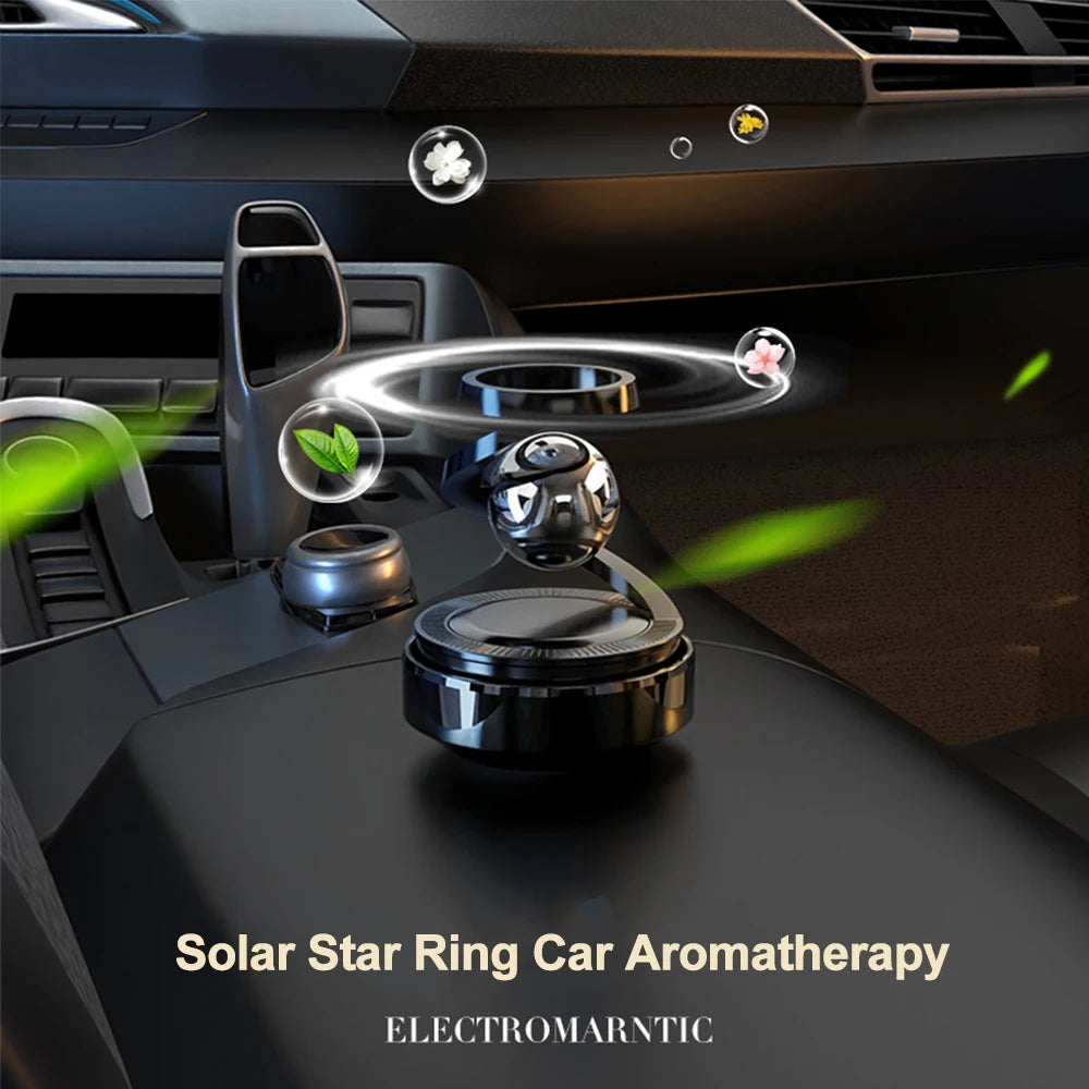 Solar Powered Levitating Car Air Freshener | Automatic 360° Rotation | Luxury Solar Car Perfume
