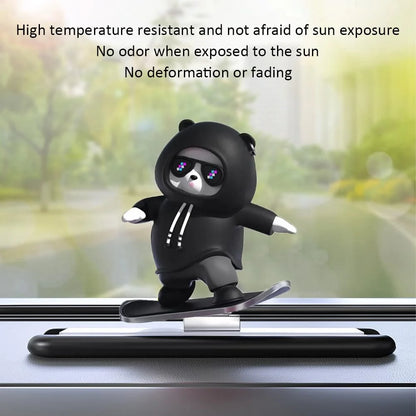 Skateboarding Bear Car Decor | Fun Car Interior Decoration | Cute Dashboard Ornament