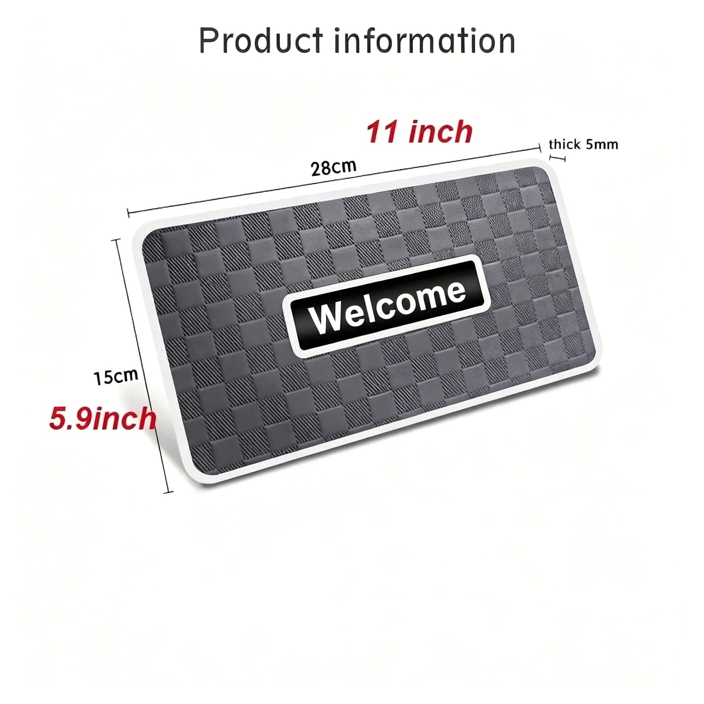LED car floor mat light dimensions, 28 x 15 cm and 5 mm thick