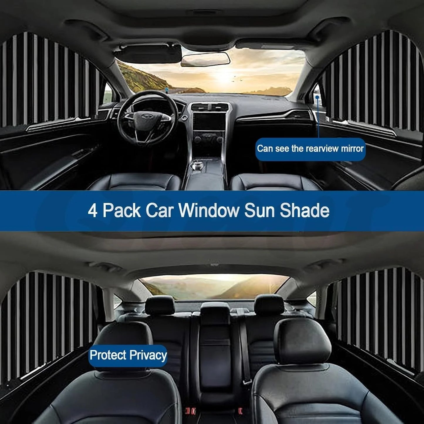 Magnetic Car Curtains for All Car Windows 🚘 UV Protection & Privacy Shades (Set of 4)