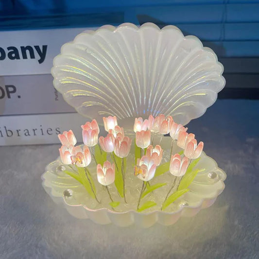 DIY Pearl Tulip Lamp | Elegant Night Light for Eternal Charm 🌷✨