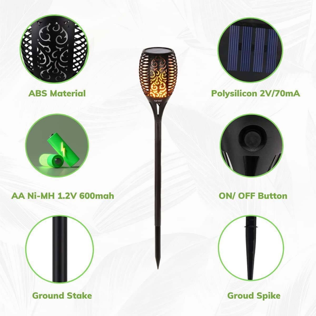 Solar Flame Flickering Lamp Waterproof - Zadon