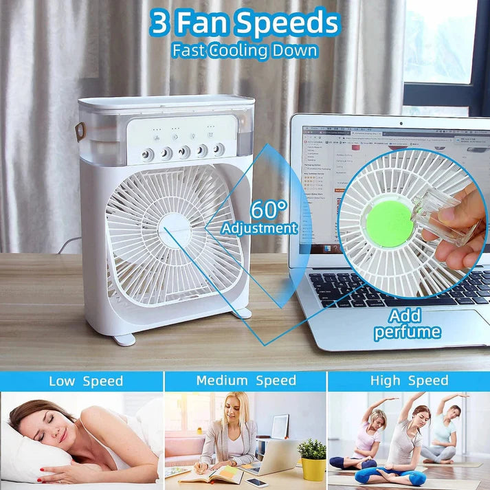 Portable AC Cooling Fan ❄️ | 5-in-1 Mini Air Conditioner & Humidifier