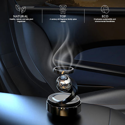 Solar Powered Levitating Car Air Freshener | Automatic 360° Rotation | Luxury Solar Car Perfume