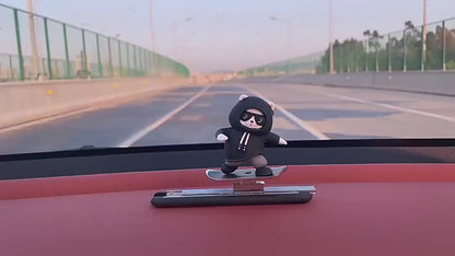 Skateboarding Bear Car Decor | Fun Car Interior Decoration | Cute Dashboard Ornament