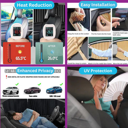 Magnetic Car Curtains for All Car Windows 🚘 UV Protection & Privacy Shades (Set of 4)