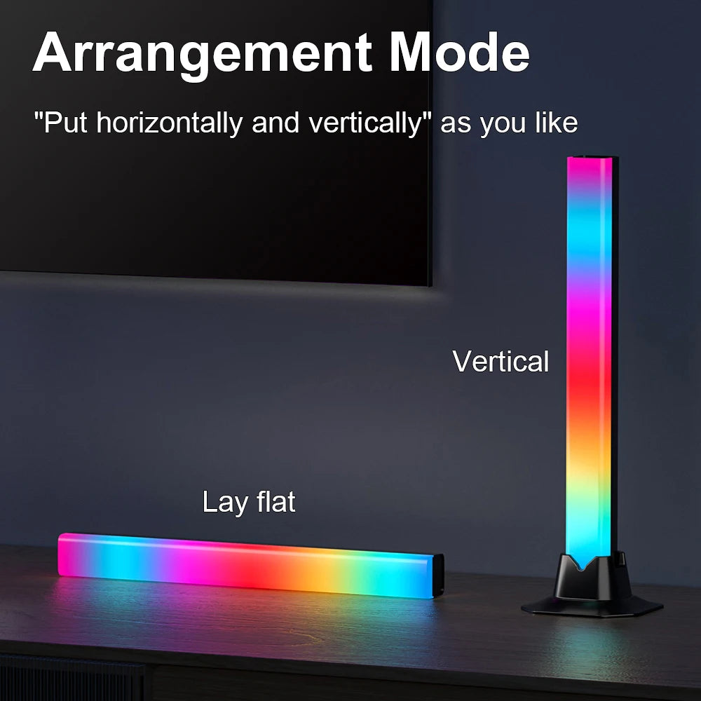 Music-reactive mode on the RGB light bars, colour moving with sound