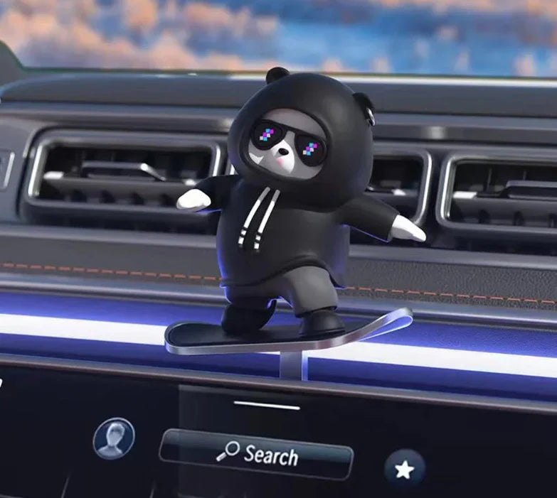 Skateboarding Bear Car Decor | Fun Car Interior Decoration | Cute Dashboard Ornament