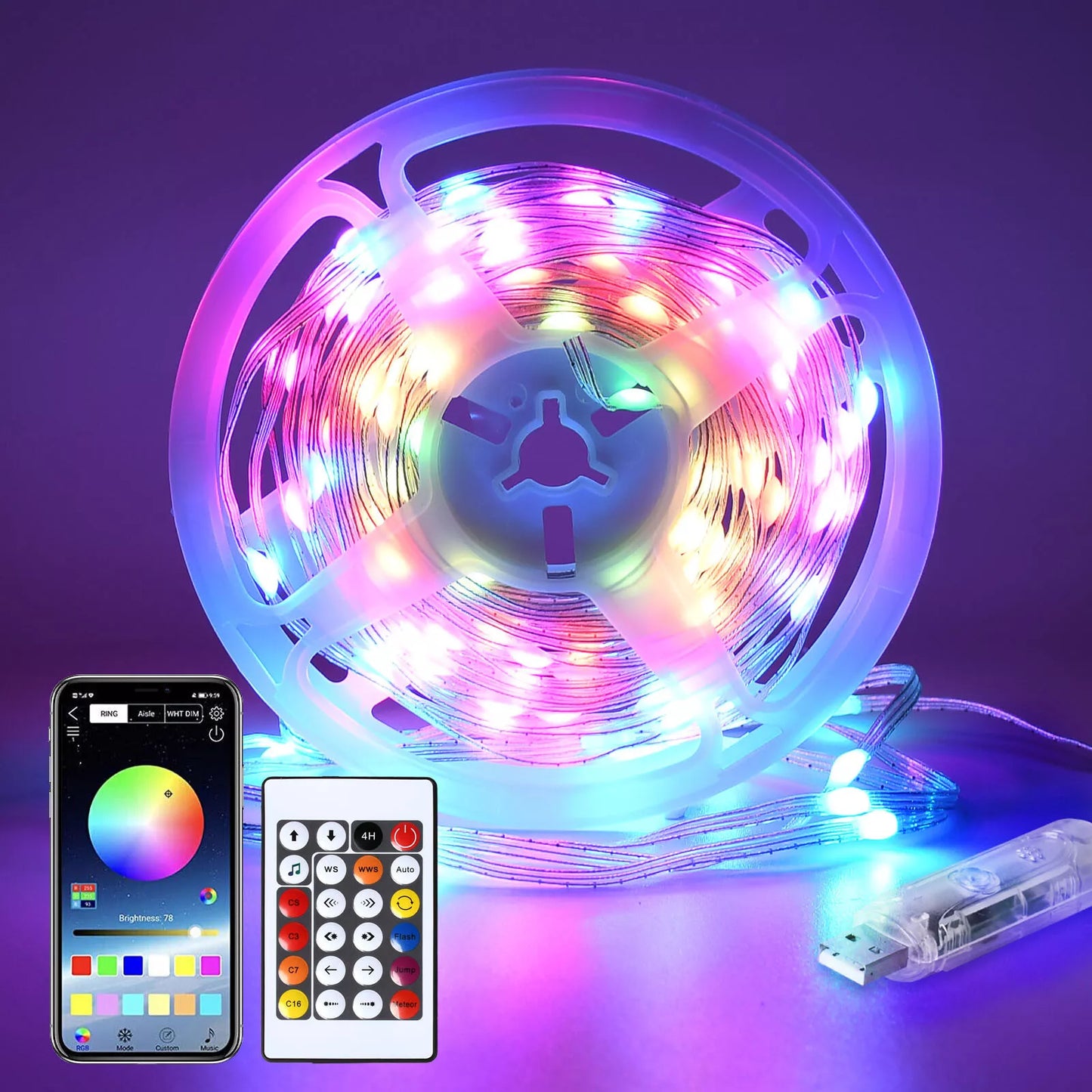 Smart Fairy String Light 10M | RGB Music-Sync LED Lights for Home & Events