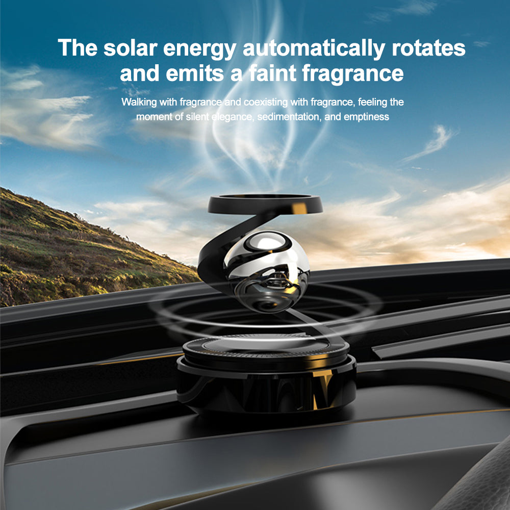 Solar Powered Levitating Car Air Freshener | Automatic 360° Rotation | Luxury Solar Car Perfume