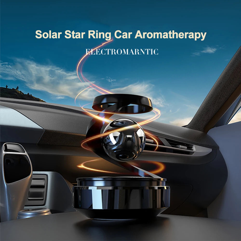 Solar Powered Levitating Car Air Freshener | Automatic 360° Rotation | Luxury Solar Car Perfume