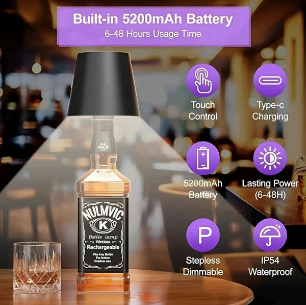 Wireless Bottle Lamp | Transform Any Bottle into an Elegant LED Light 💡🍷